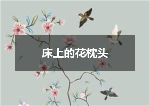 床上的花枕头