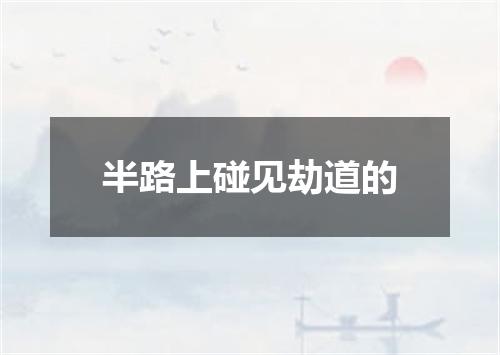 半路上碰见劫道的
