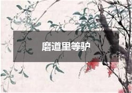 磨道里等驴