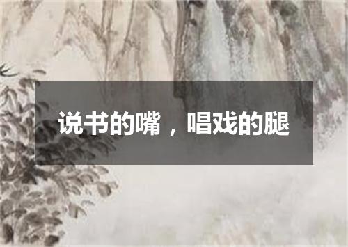 说书的嘴，唱戏的腿