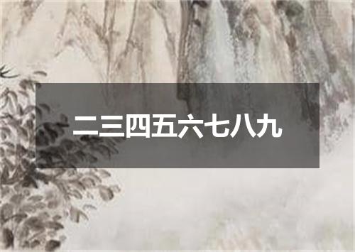 二三四五六七八九