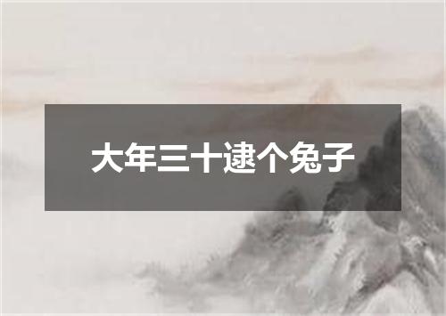 大年三十逮个兔子