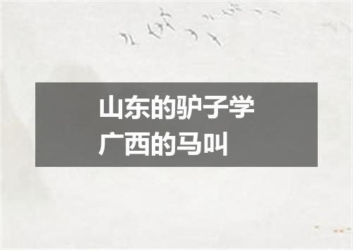 山东的驴子学广西的马叫