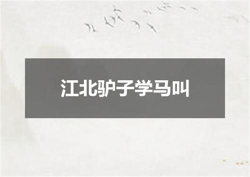 江北驴子学马叫
