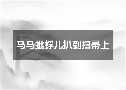 马马蚍蜉儿扒到扫帚上