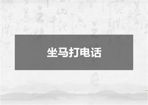坐马打电话