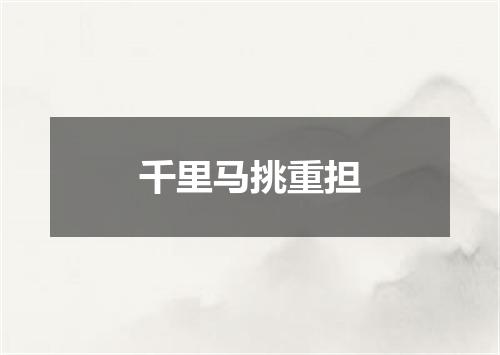 千里马挑重担