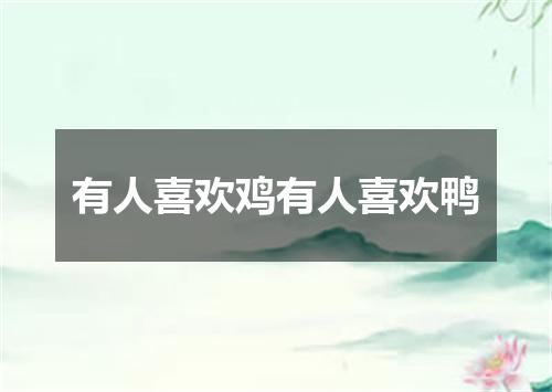有人喜欢鸡有人喜欢鸭