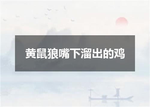 黄鼠狼嘴下溜出的鸡