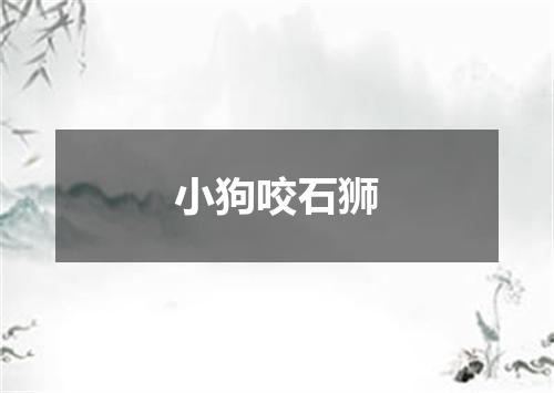 小狗咬石狮