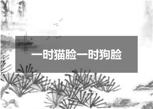 一时猫脸一时狗脸