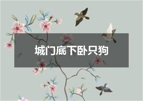 城门底下卧只狗