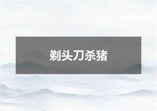 剃头刀杀猪