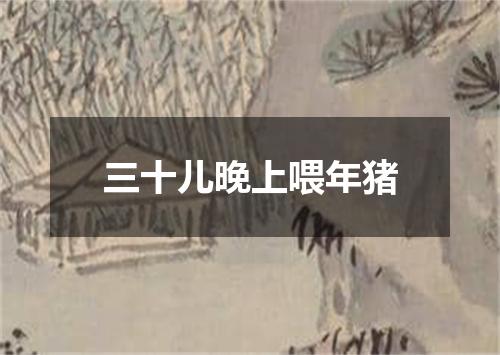 三十儿晚上喂年猪
