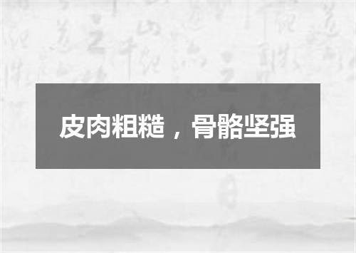 皮肉粗糙，骨骼坚强
