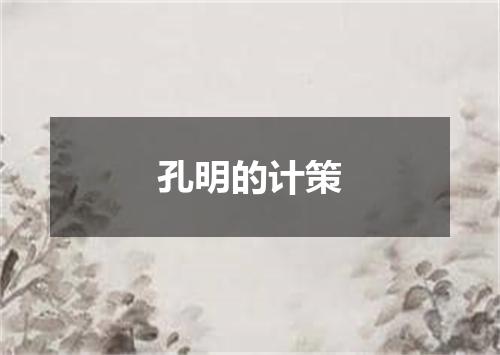 孔明的计策