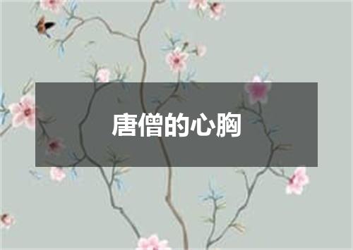 唐僧的心胸