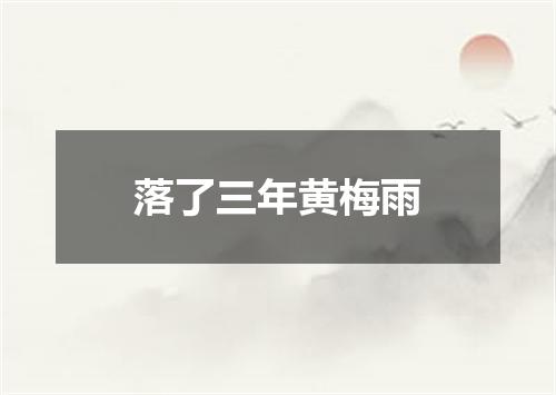 落了三年黄梅雨