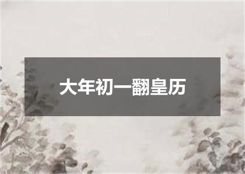 大年初一翻皇历