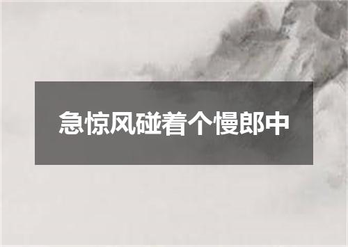 急惊风碰着个慢郎中