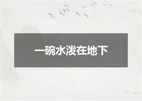 一碗水泼在地下