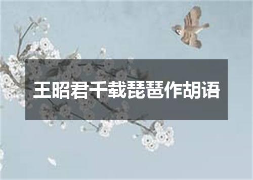 王昭君千载琵琶作胡语
