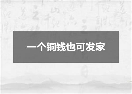 一个铜钱也可发家