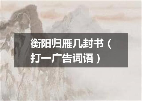 衡阳归雁几封书（打一广告词语）