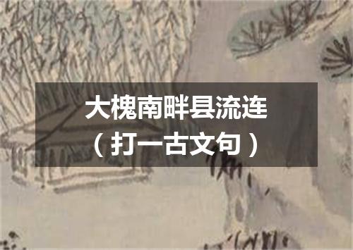 大槐南畔县流连（打一古文句）