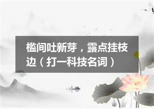 槛间吐新芽，露点挂枝边（打一科技名词）