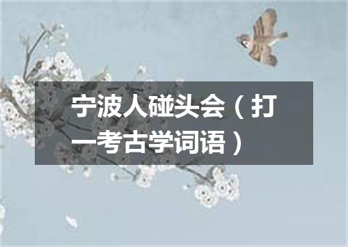 宁波人碰头会（打一考古学词语）