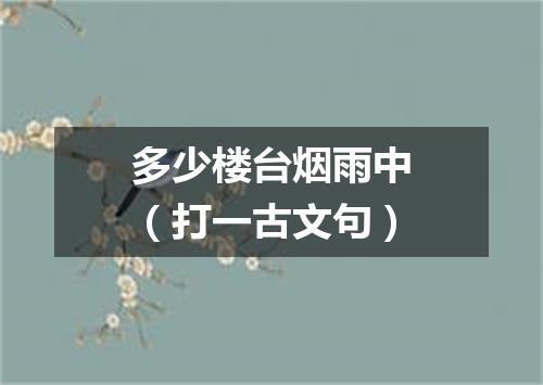 多少楼台烟雨中（打一古文句）