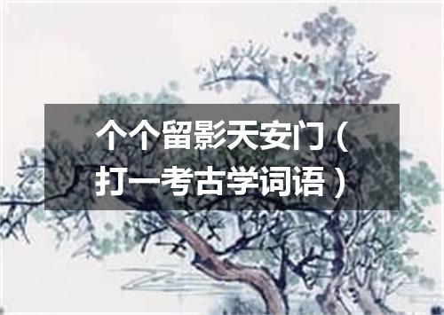 个个留影天安门（打一考古学词语）