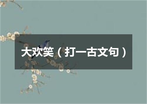 大欢笑（打一古文句）