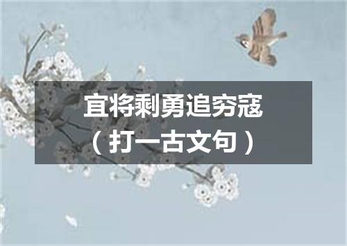 宜将剩勇追穷寇（打一古文句）