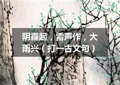 阴霾起，雷声作，大雨兴（打一古文句）