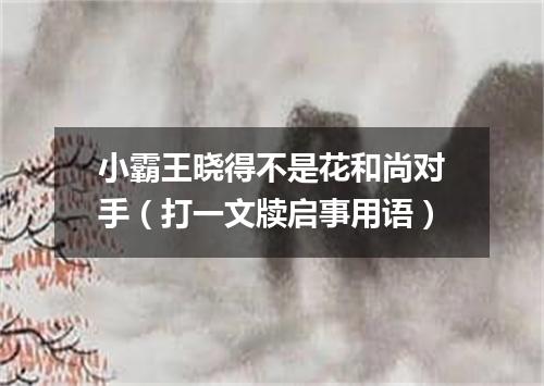 小霸王晓得不是花和尚对手（打一文牍启事用语）