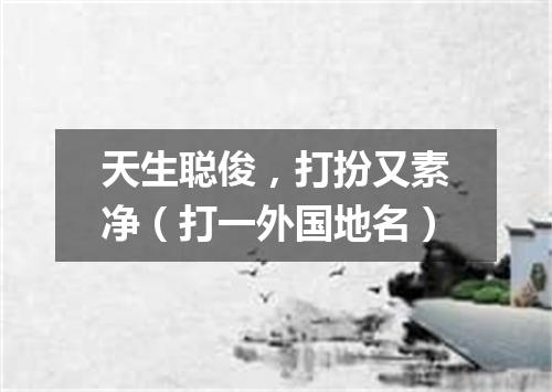 天生聪俊，打扮又素净（打一外国地名）