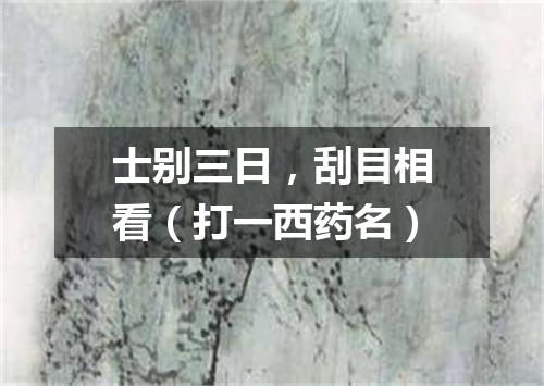 士别三日，刮目相看（打一西药名）
