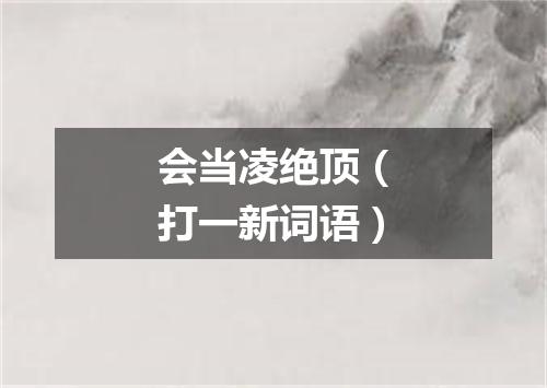 会当凌绝顶（打一新词语）
