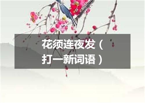 花须连夜发（打一新词语）
