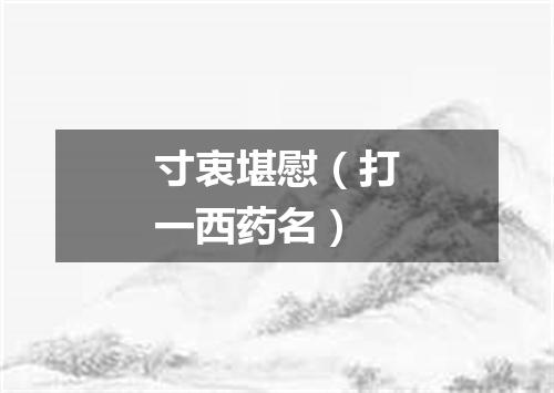 寸衷堪慰（打一西药名）