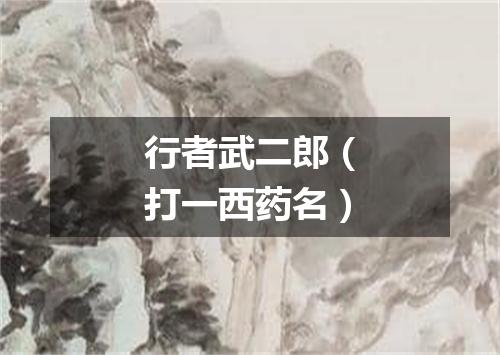 行者武二郎（打一西药名）