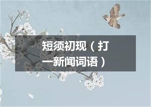 短须初现（打一新闻词语）