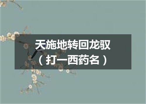 天施地转回龙驭（打一西药名）