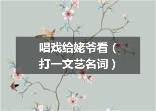 唱戏给姥爷看（打一文艺名词）