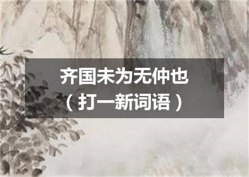 齐国未为无仲也（打一新词语）