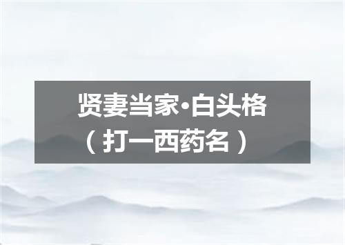 贤妻当家·白头格（打一西药名）