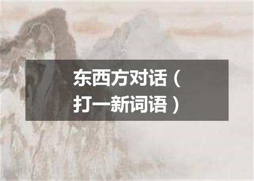 东西方对话（打一新词语）