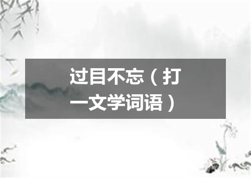 过目不忘（打一文学词语）